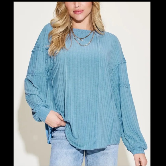 NWT Basic Bae Knit Ribbed Top - XL, 2XL - Picture 1 of 4